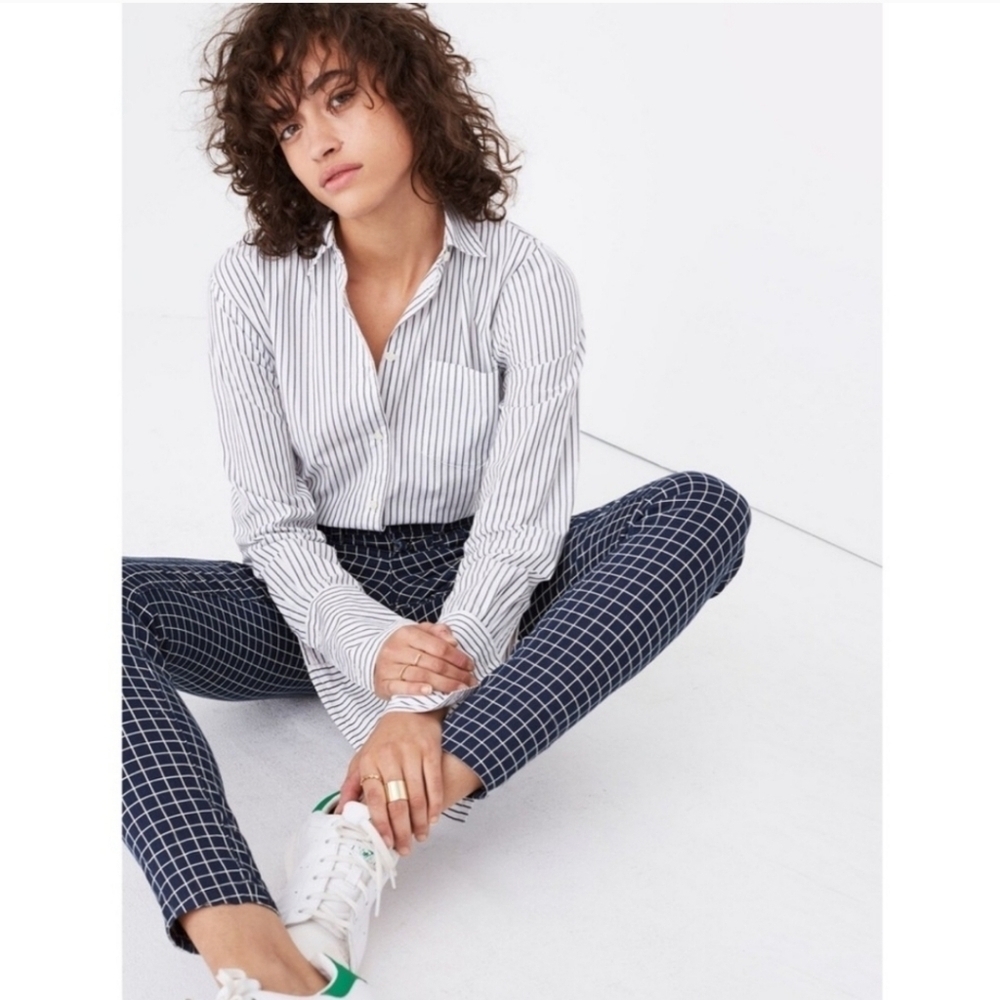 Madewell 9" High Rise Windowpane Edition Skinny Jeans, Blue - Size 29